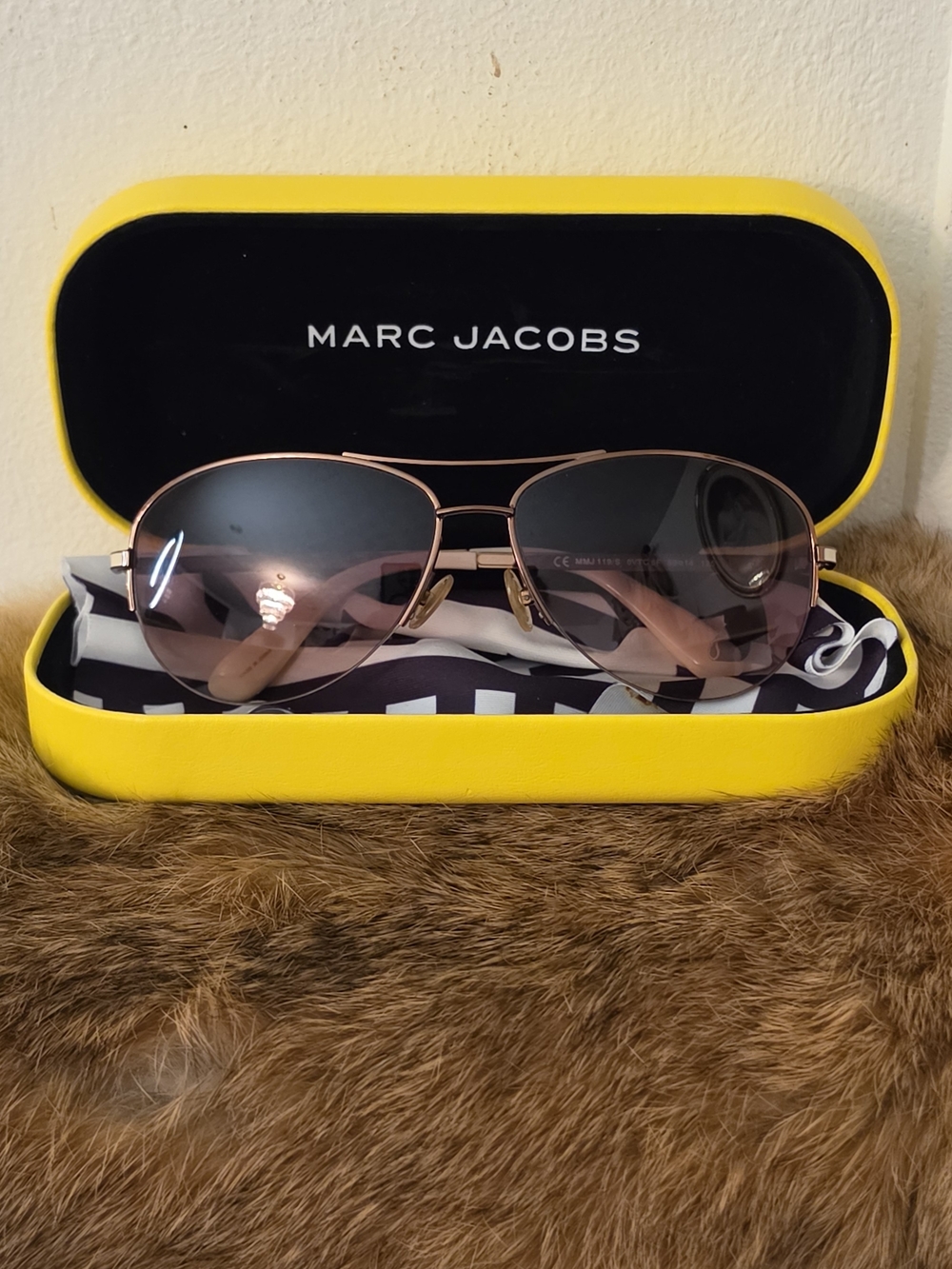 Marc Jacobs Rose Gold Aviator Sunglasses